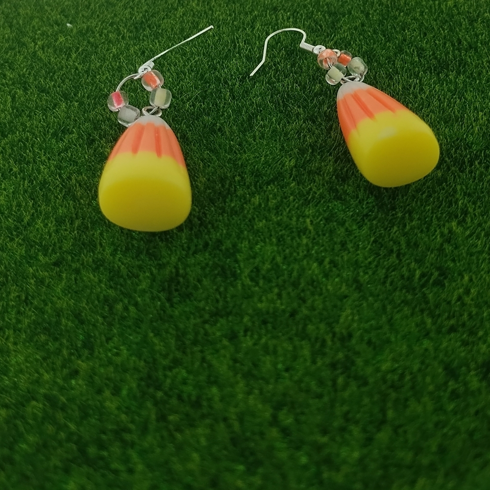 LAST ONE Candy Corn Handmade earrings MadeByCJ - Picture 4 of 5